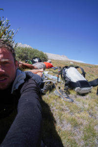 Taking a break below Mt. Tyndall