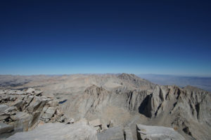 Top of Whitney - you can see Middle Palisade in the distance